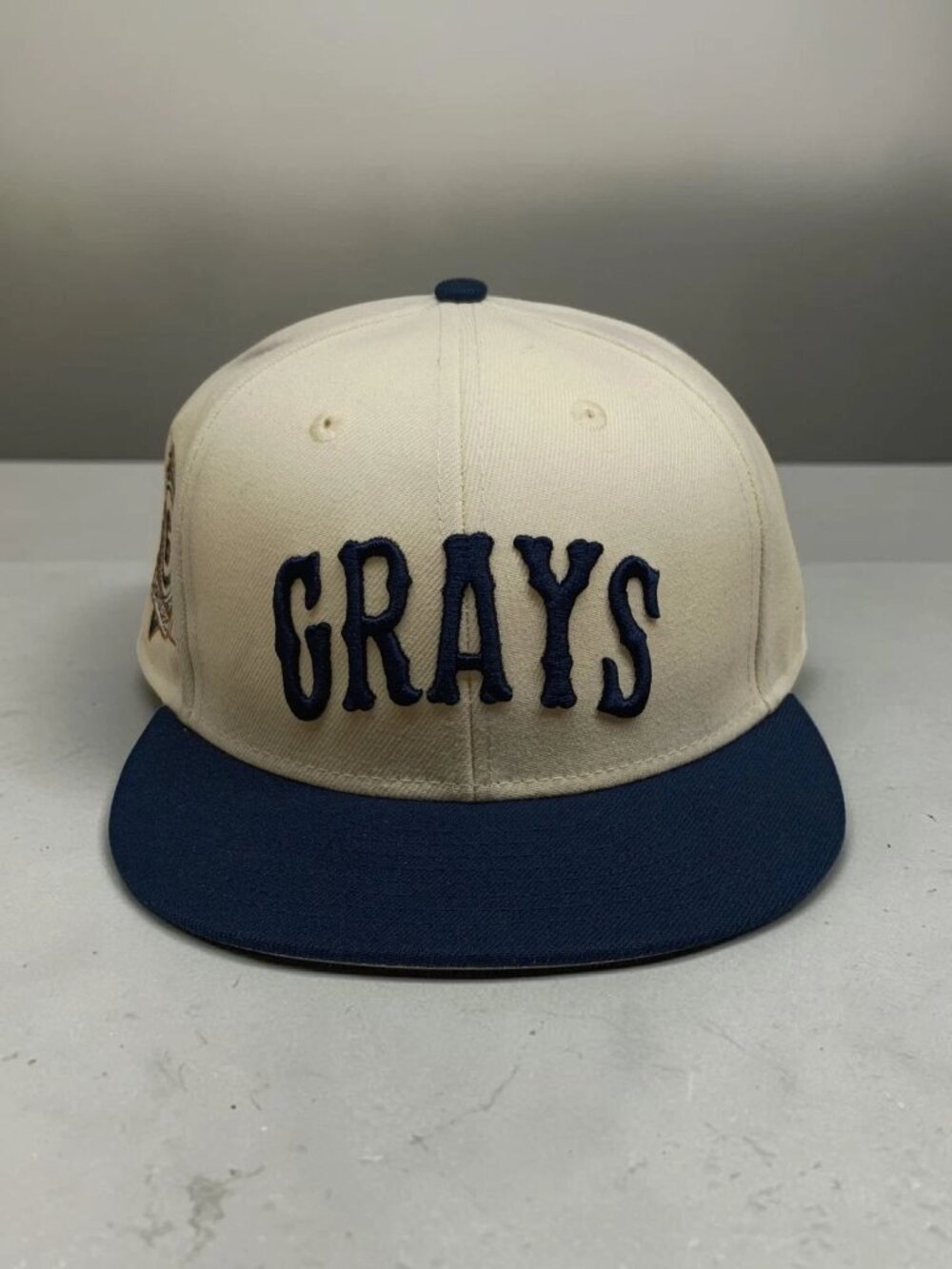 HOMESTEAD GRAYS Ebbets Field Flannels Negro League Cap 7 3/4 (Ivory) Rare